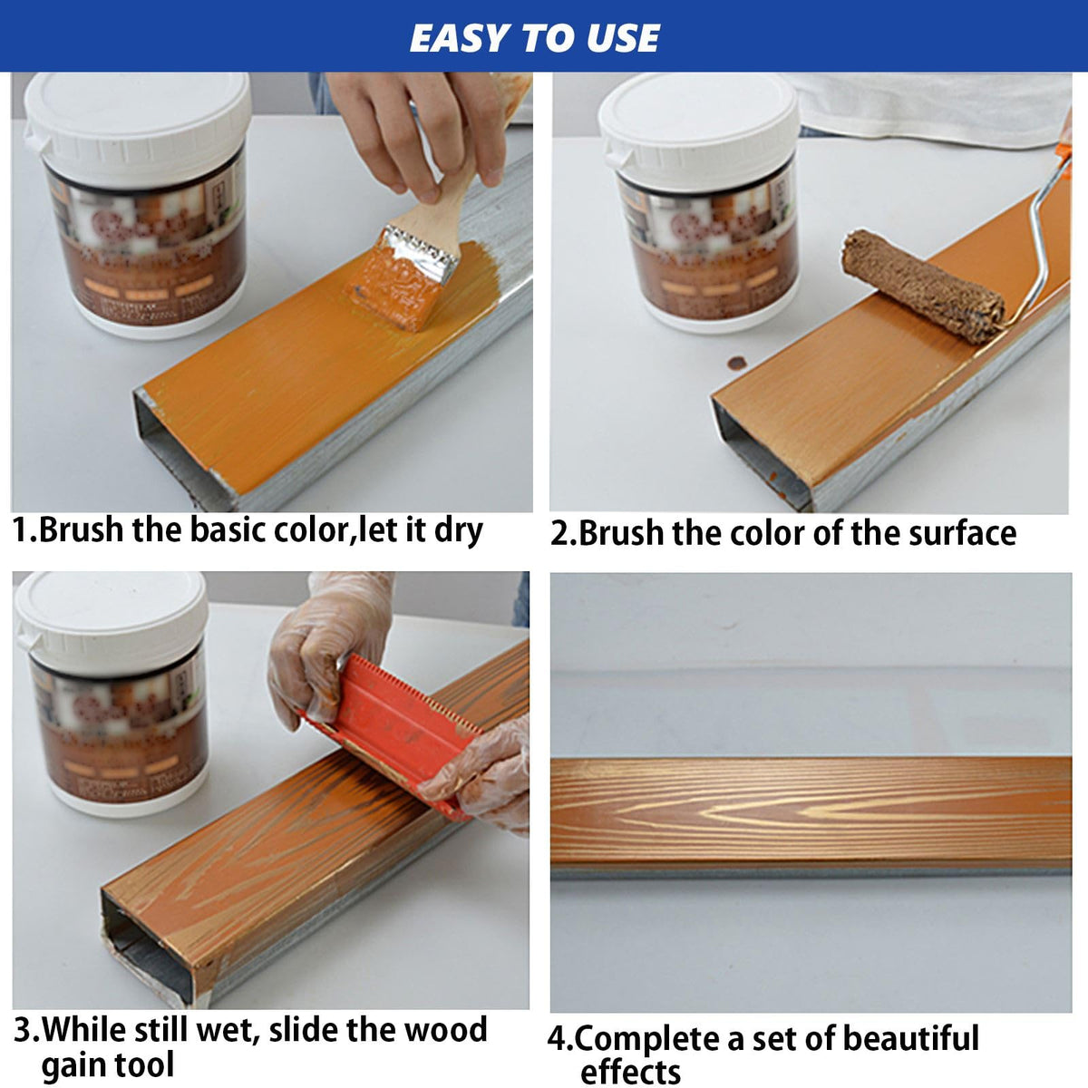 XDONEF wood grain brushes set offers versatile finishing options.