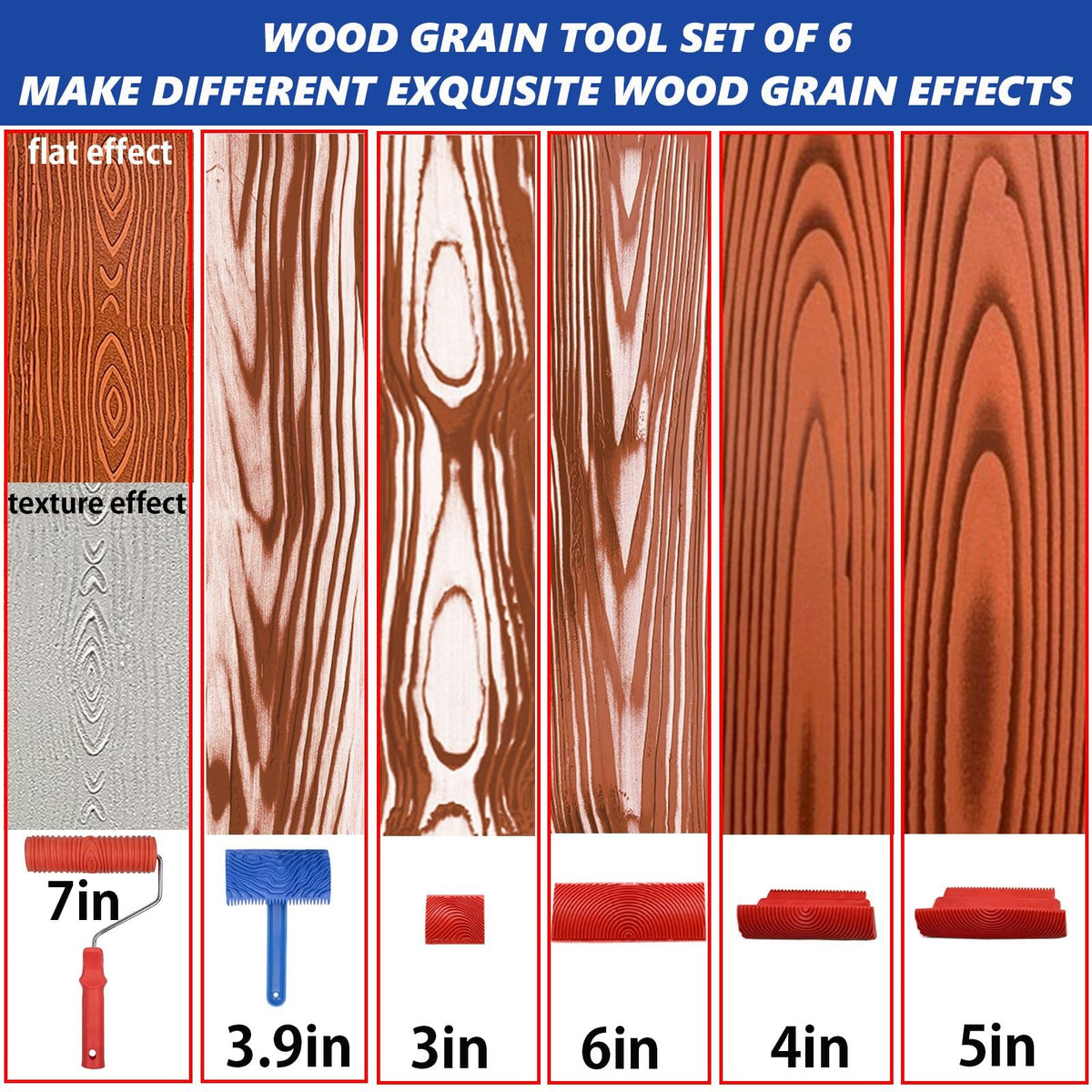XDONEF wood grain rocker 4in shapes natural grain patterns on surfaces.