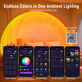 XEBKOR Astronaut Sunset Lamp features 16M colors for mood lighting.
