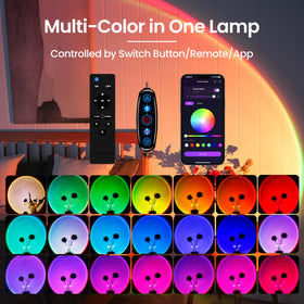XEBKOR Sunset Lamp with app control for smart color scenes.