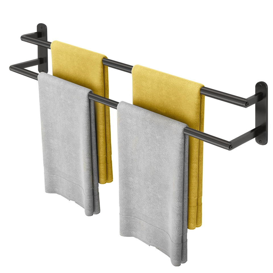 XEENEW double towel bar with 32-inch length for easy access and faster drying.