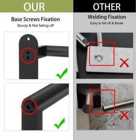 XEENEW stainless steel towel holder with matte black finish resists humidity.