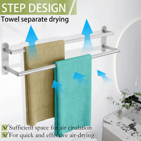 XEENEW wall-mounted towel rack 24in saves wall space and adds style