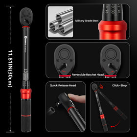XEIMILE 72-tooth bidirectional ratchet supports efficient tightening and loosening.