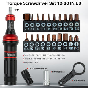 XEIMILE torque screwdriver with 1/4-inch bit holder for versatile repairs