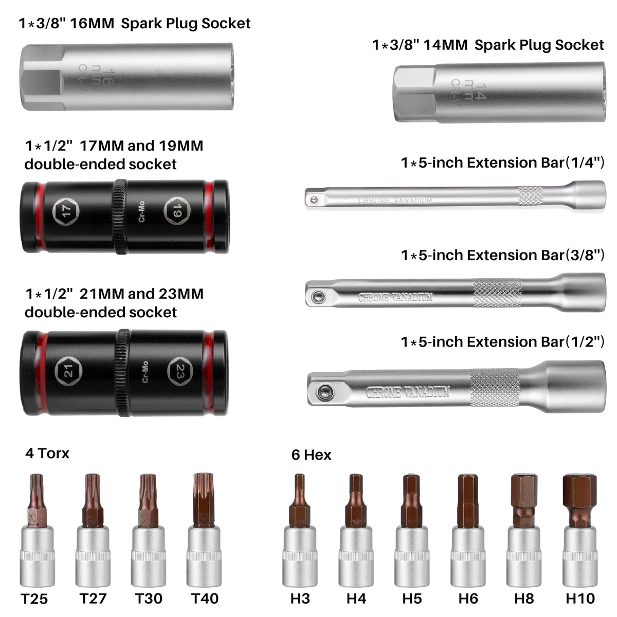 XEIMILE torque wrench with 3/8 in drive kit for versatile tightening