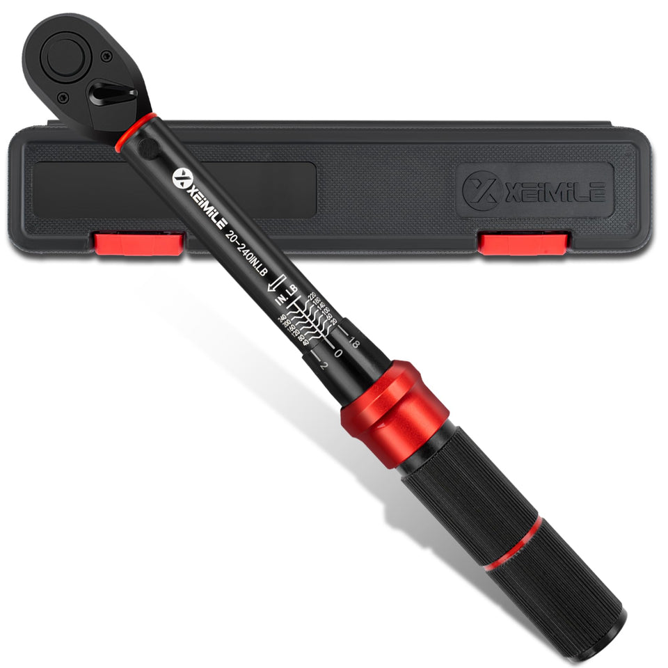 XEIMILE torque wrench with quick-release button for fast, precise torque setting.