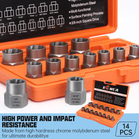 XEWEA 14-piece extractors provide full coverage without adapters