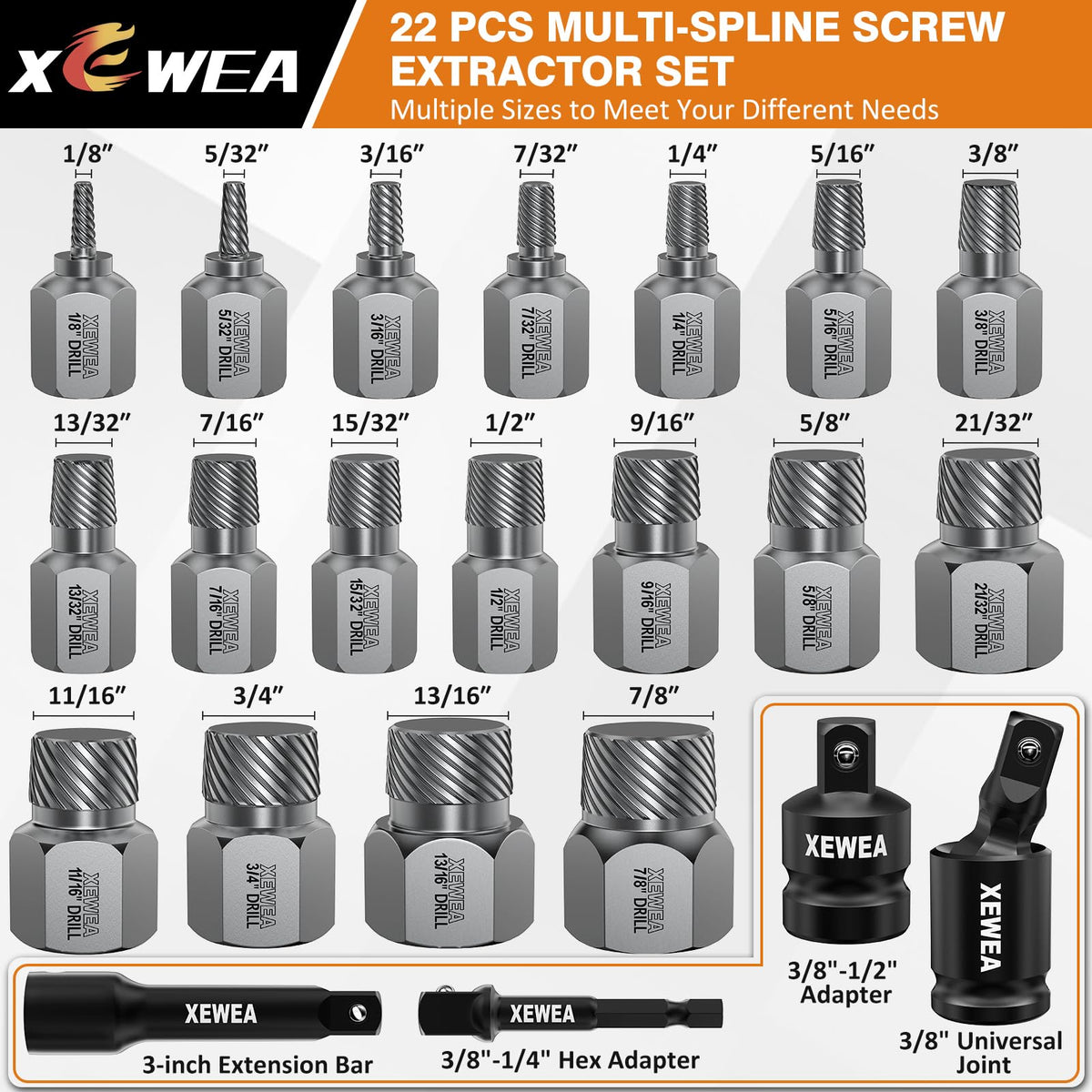 Direct 3/8-inch drive extractor connection enabling quick tool use