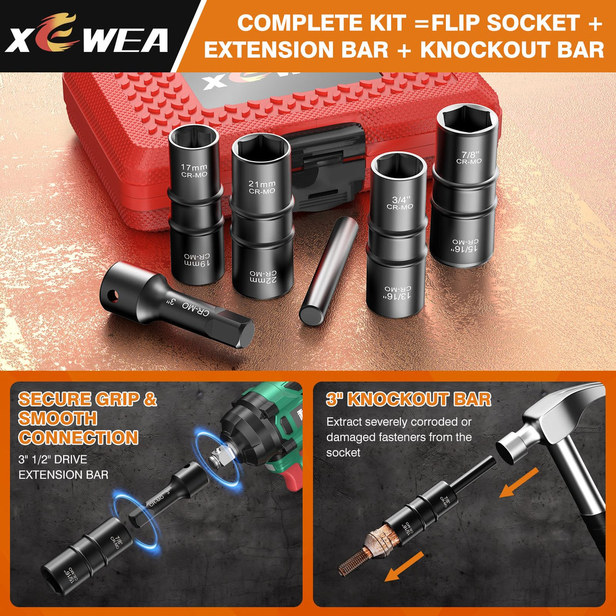 XEWEA chrome moly steel construction highlights durability under torque