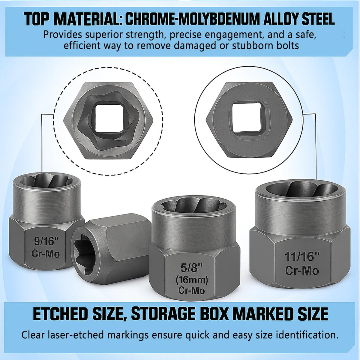 XEWEA 3/8 inch drive direct connection enables efficient torque transfer