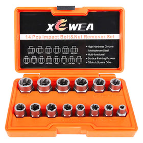 XEWEA professional 14-piece bolt extractor set for versatile bolt removal