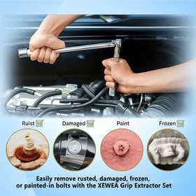 XEWEA reverse spiral flutes ensure strong grip on damaged bolts