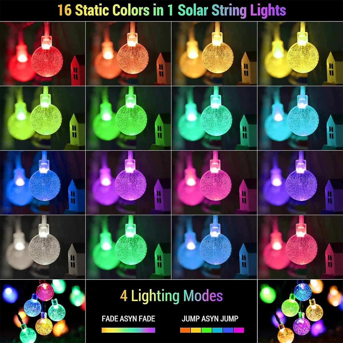 XEWEA solar string lights with remote control for easy on/off and mode changes.