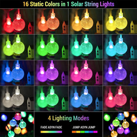 XEWEA solar string lights with remote control for easy on/off and mode changes.