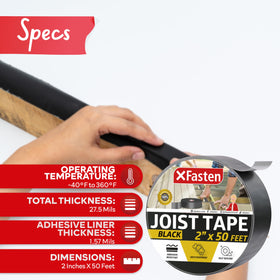 XFasten Butyl Tape seals deck edges to minimize moisture and air leaks.