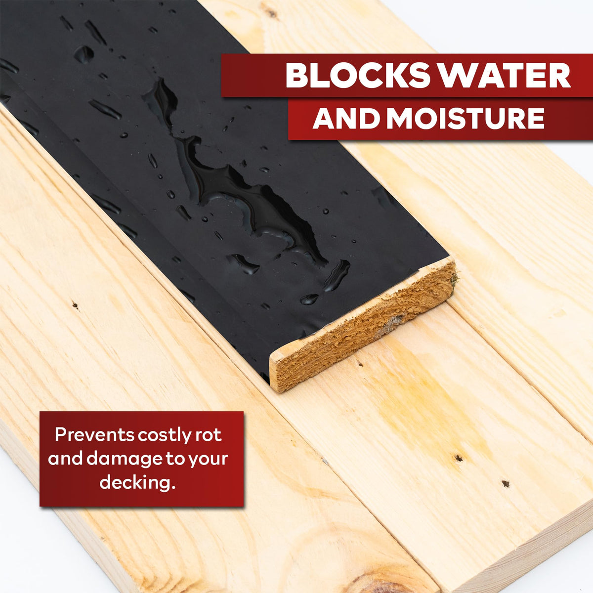 XFasten Butyl Tape offers UV and weather resistance for outdoor decks.