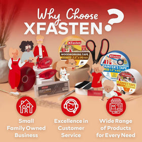 XFasten tape releases cleanly from walls, wood, drywall, and tile.
