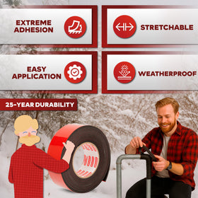 XFasten insulation tape wrapped around an outdoor AC line to reduce energy loss.