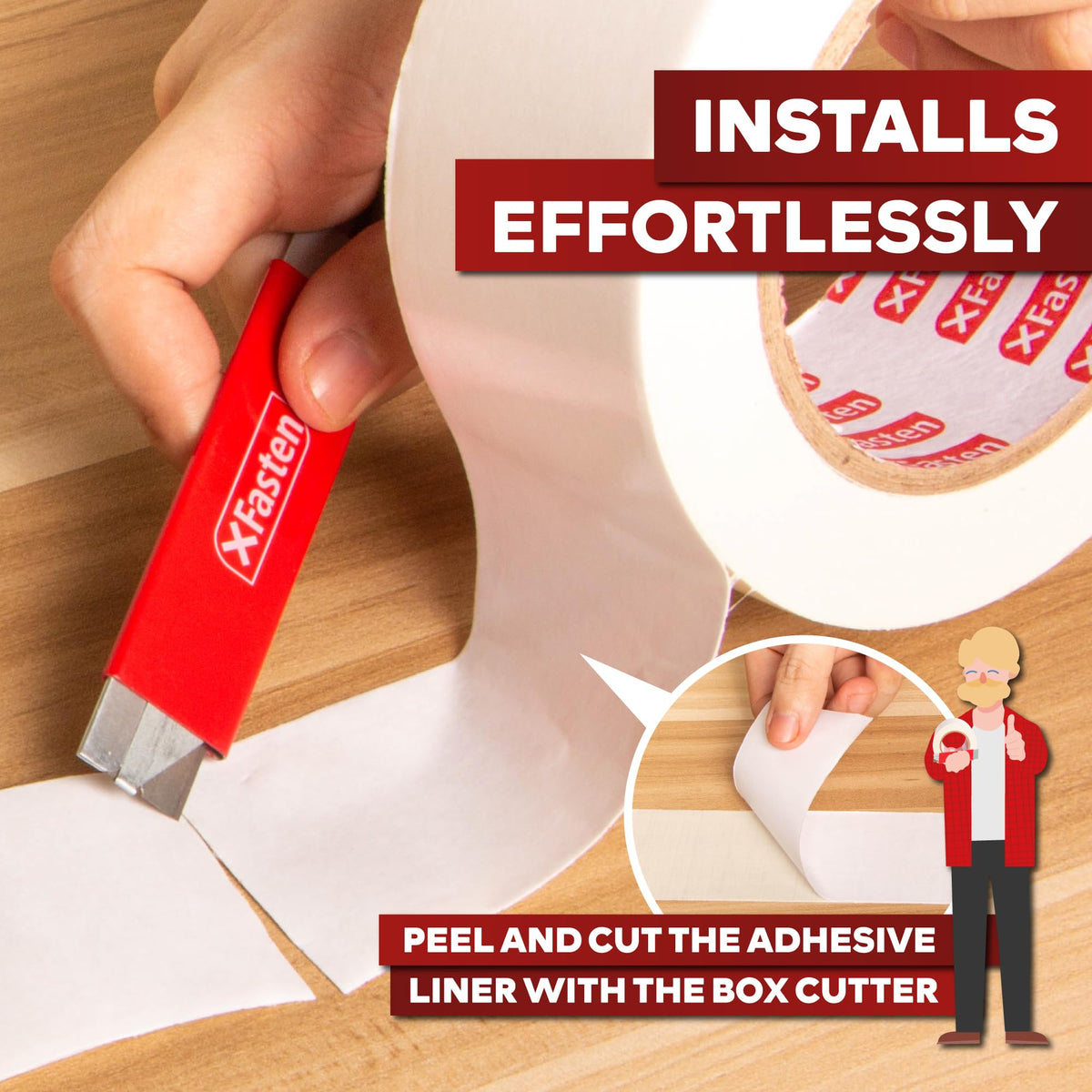 XFasten weatherproof tape for indoor and outdoor use.