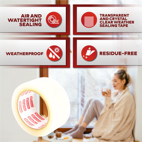 XFasten weatherseal tape on a window provides airtight protection and weather sealing