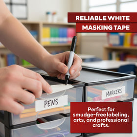 XFasten white masking tape bulk value for studios and schools