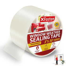 XFasten window sealing tape roll applying a tight 3in seal on an RV window