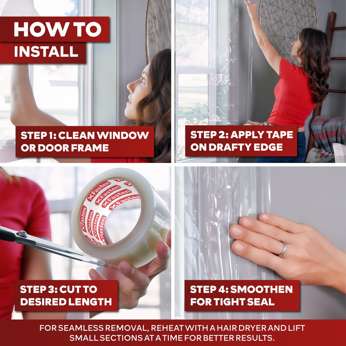 XFasten wood-safe residue-free tape removes cleanly from wooden frames