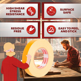 XFasten tape adheres MDF and plywood, removing without fiber damage.