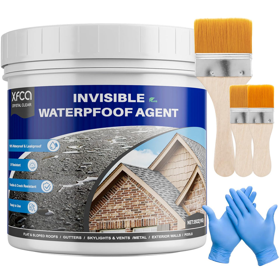 XFCA transparent waterproof sealant bottle close-up showing crystal-clear protection.