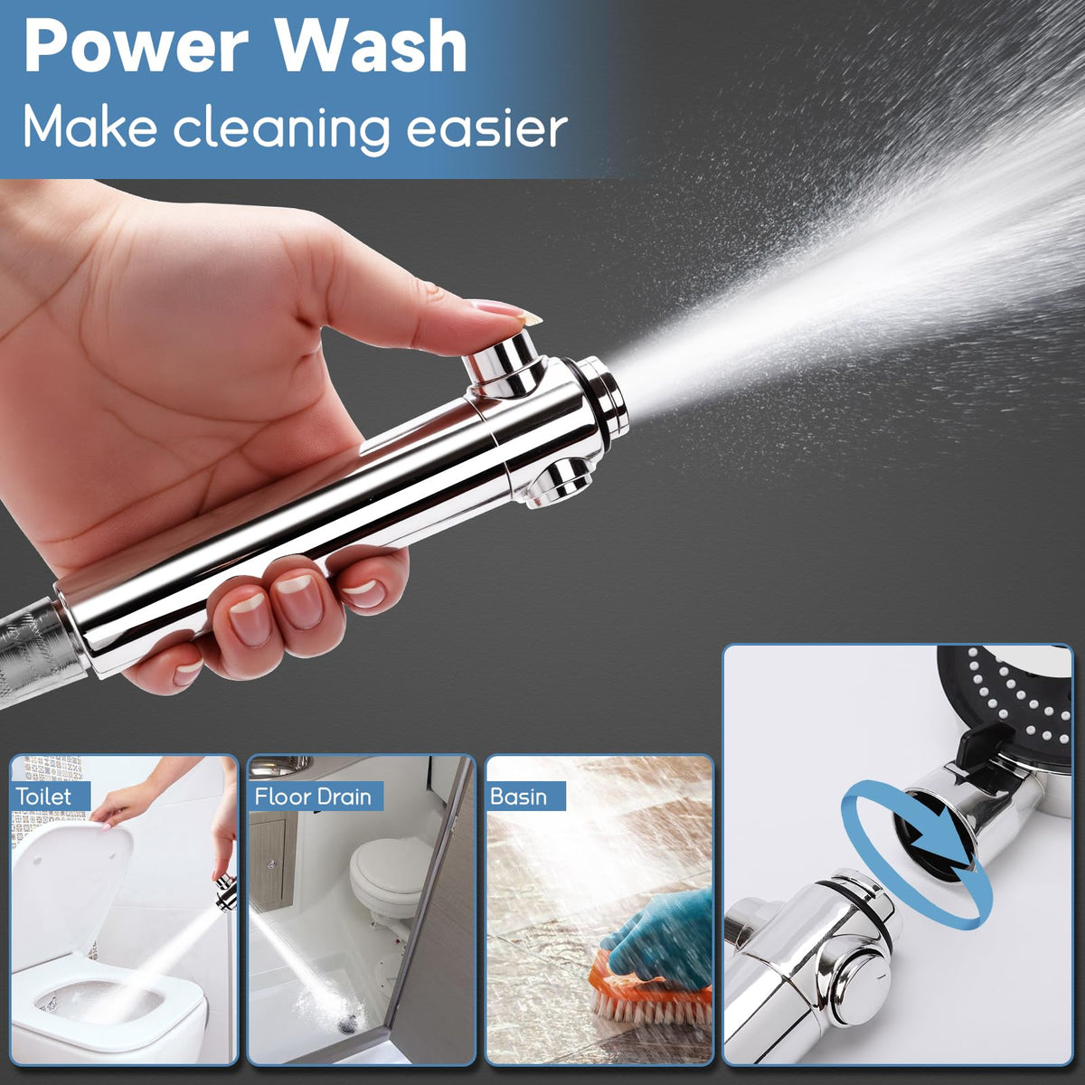 XFIRE-GEAR RV shower head with on/off switch for convenient control