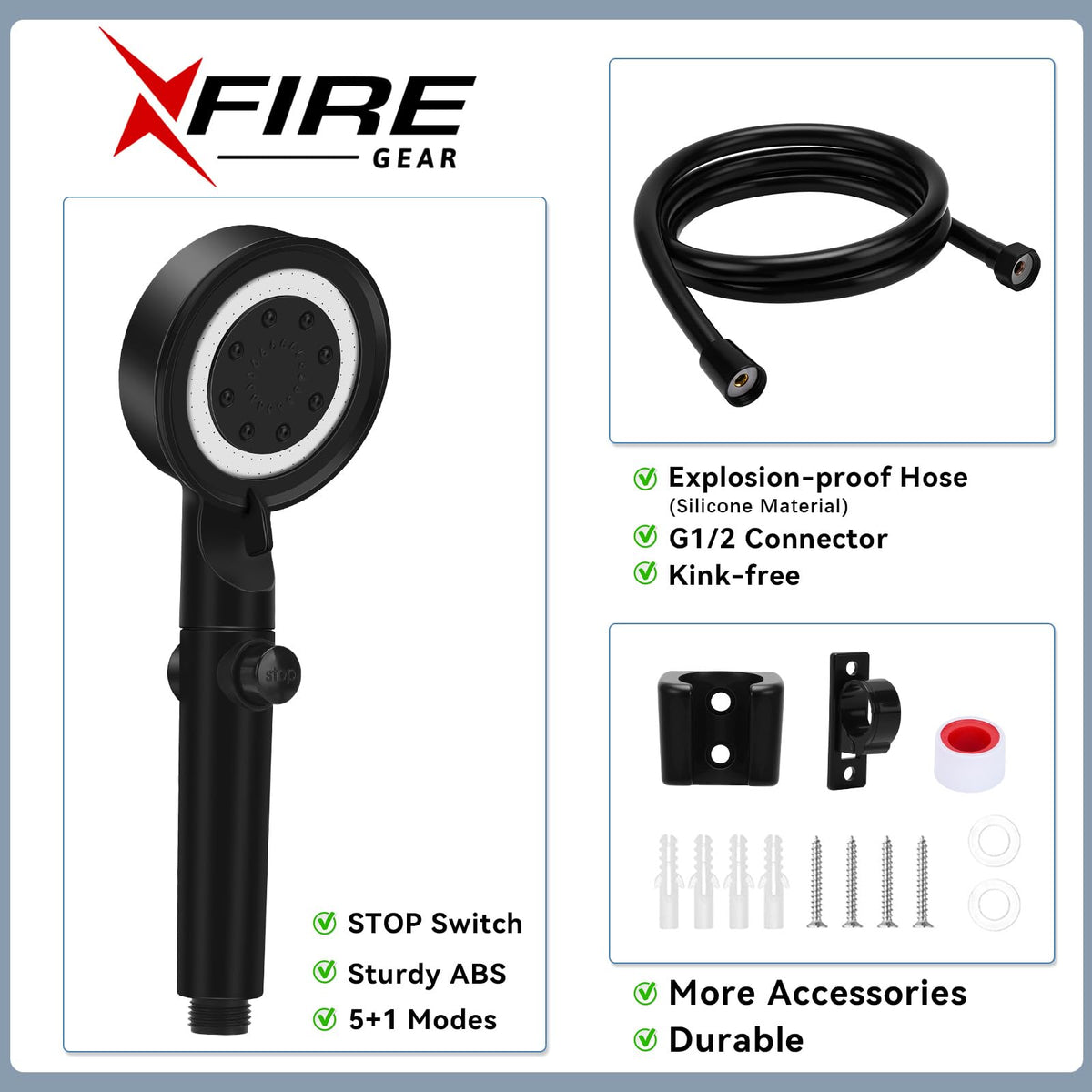 XFIRE-GEAR secure hose clamps prevent slips during travel