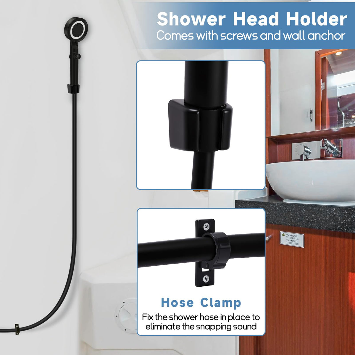 XFIRE-GEAR secure shower head holder ensures quick access