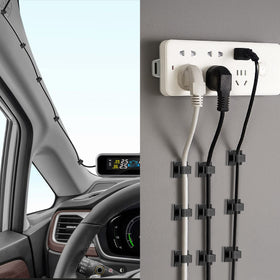 XHF car dash clip keeps cords tidy during driving.