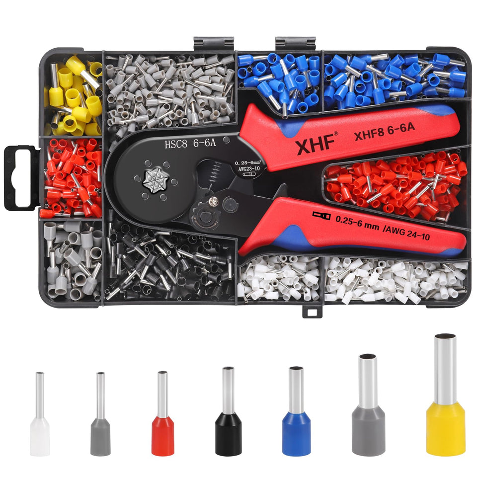 XHF ferrule crimping tool hexagonal surface for precise, secure crimps