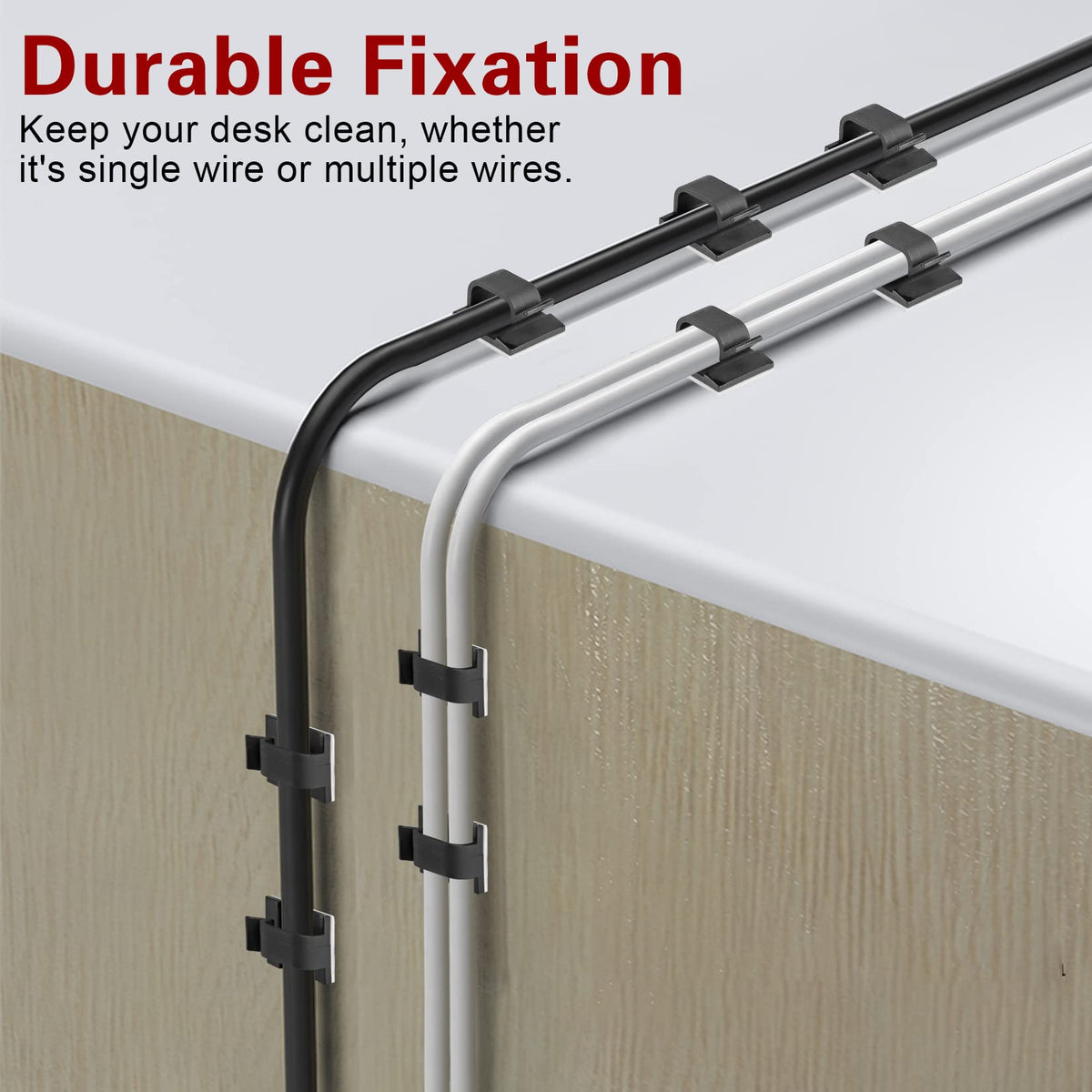 XHF under-desk clip organizes workstation cables neatly and discreetly.