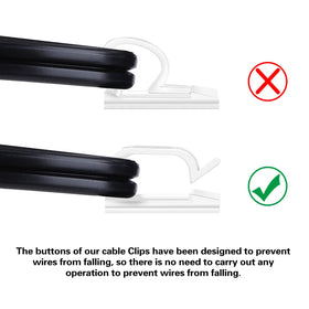 XHF wall-mount cable clip keeps cables neat behind TVs and entertainment centers.