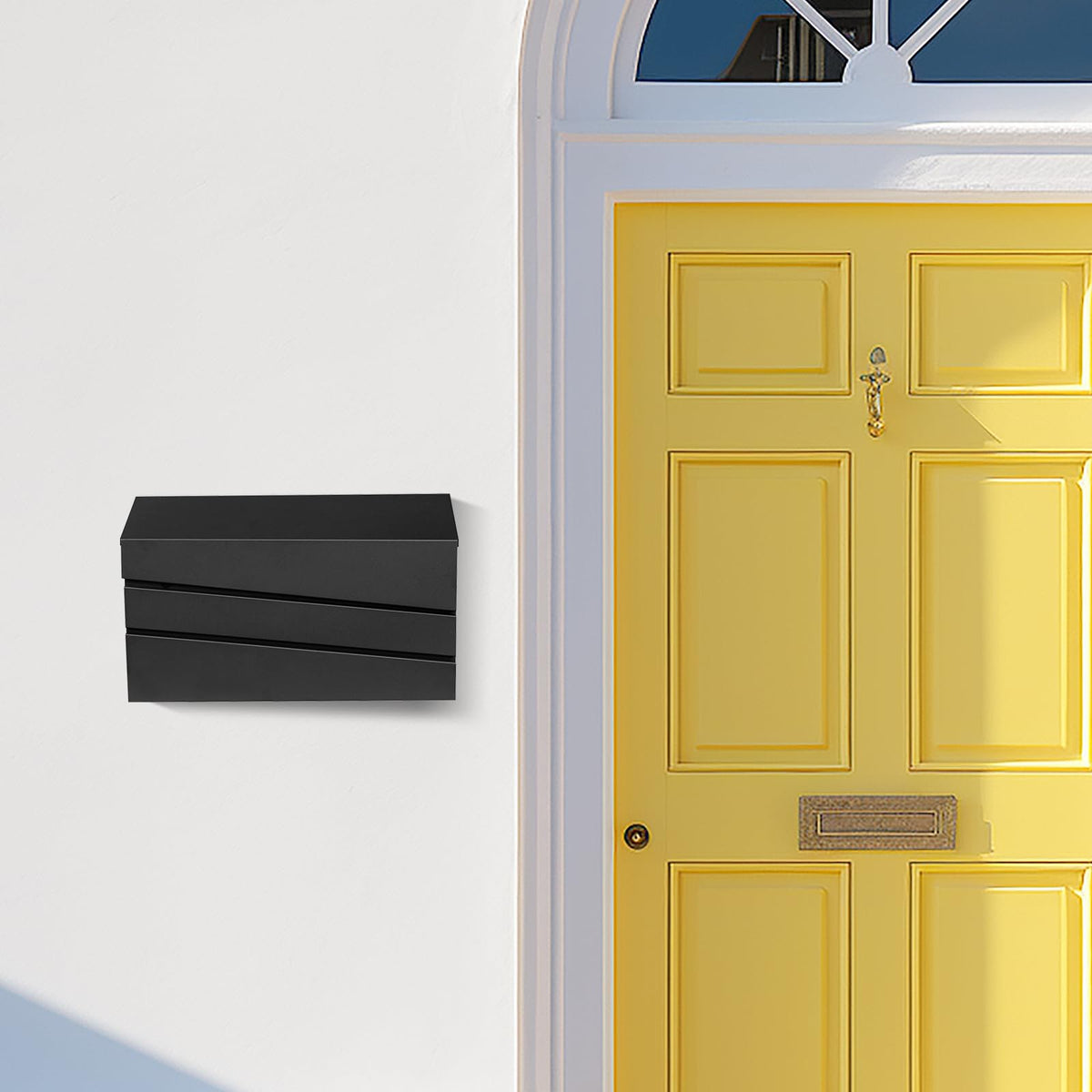 xhlokk easy-install mailbox with pre-drilled holes for quick mounting.