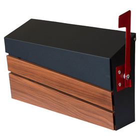 xhlokk wall-mount mailbox with wood-grain panel for stylish outdoor use