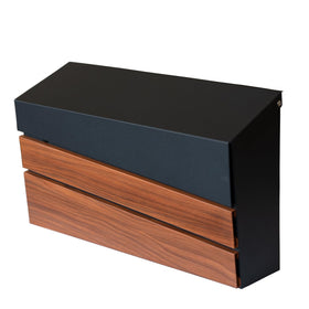 xhlokk wall-mount mailbox with wood-grain panel blends rustic charm with durability.