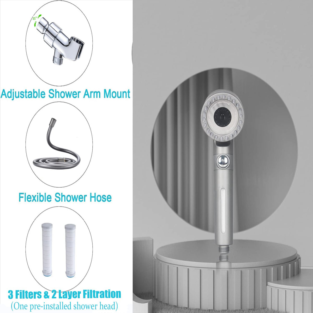 Durable ABS body of Xianshengle shower head withstands daily use