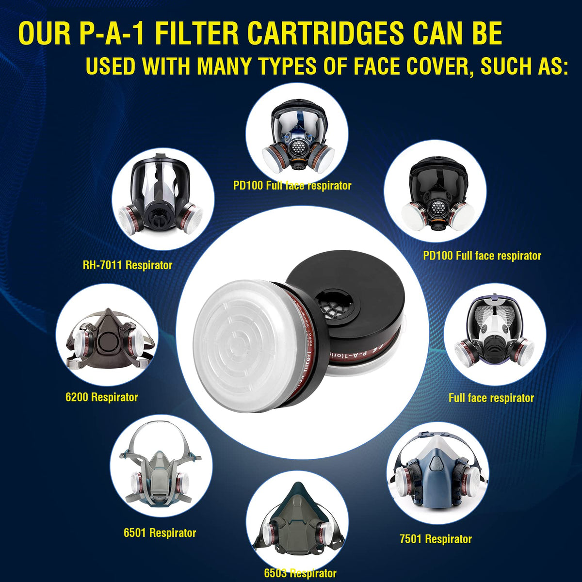 XIANZHO full-face respirator mask, organic vapor and formaldehyde guard for studios.