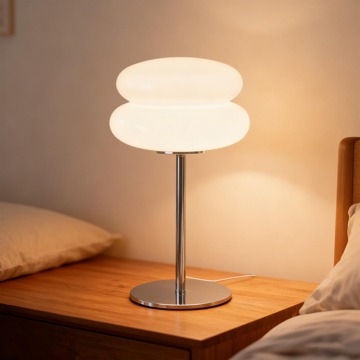 XIAOJUANDE bedroom mushroom lamp on a nightstand with warm ambient glow