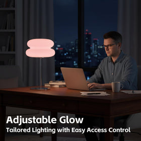 xiaojuande hand-blown mushroom shade lamp elevates desk space