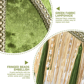 XiaoJuande velvet shade features embossed fringe details for vintage texture.