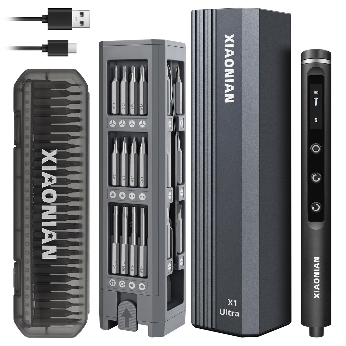 XIAONIAN 3.7V precision screwdriver in cordless form for precise electronics work.