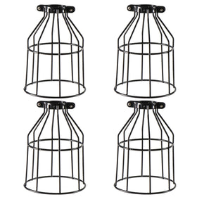 XIDING farmhouse cage lamp guard enhances pendant lighting with vintage charm.