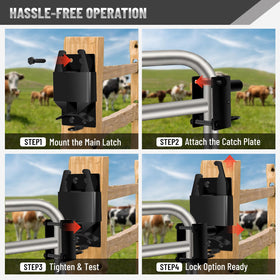 XIEKRAB 2P Farm Gate Latch rust-resistant coating protects outdoor gates