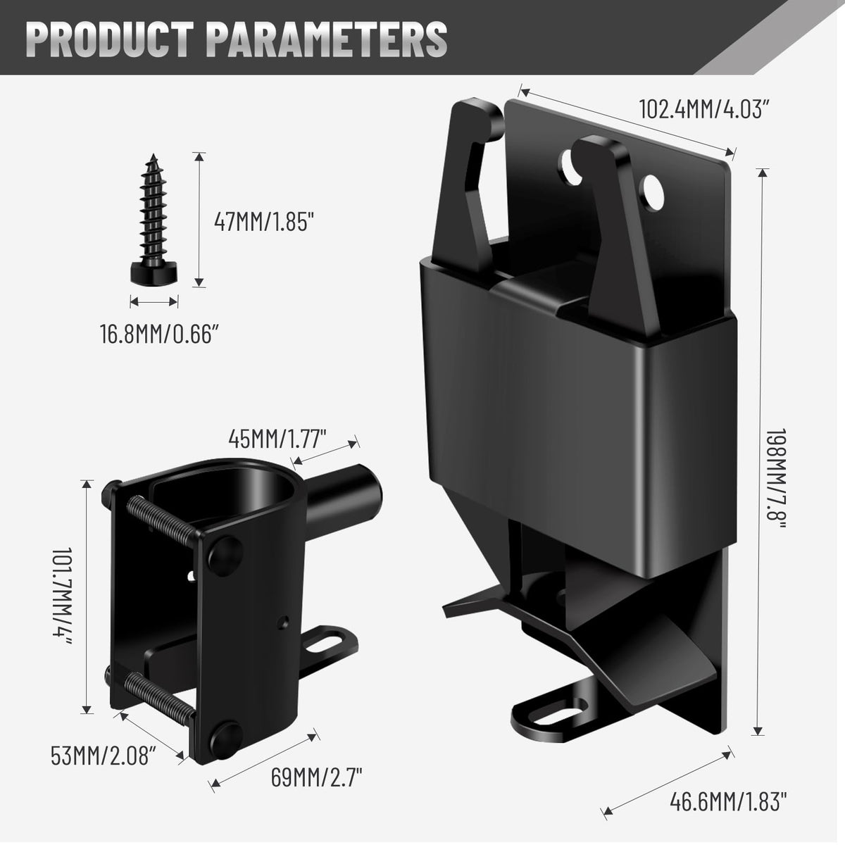 XIEKRAB 2P Farm Gate Latch side profile highlights slim form for tight spaces