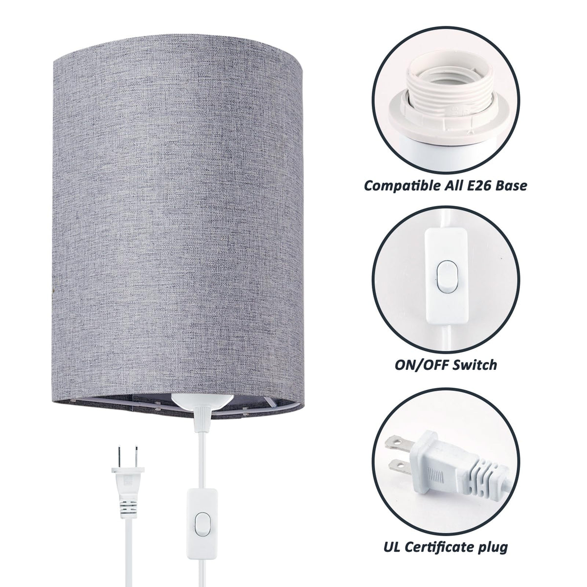 XIEYOR wall sconce set2 on/off switch for easy lighting control